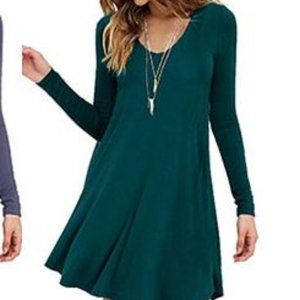 Viishow Dark Green T-Shirt Dress Size XL